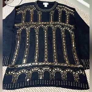Vintage Ugly Sweater | Roman House Beats Embroidered | Size M